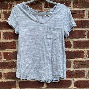 Loft Scoop Neck Striped Short Sleeve Tee